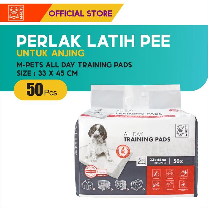 Gambar M-PETS 3 LAYER DOG TRAINING PAD / 33 X 45 CM / PERLAK LATIH PEE 50PCS dari M-Pets Volk Pets Indonesia Kota Administrasi Jakarta Barat Tokopedia