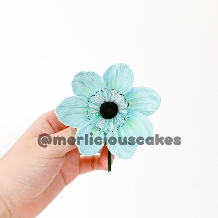 Gambar Anemone Light Blue Biru Muda Bunga Gumpaste Flower Cake Kue Topper dari Merlicious Cakes Kota Administrasi Jakarta Pusat Tokopedia