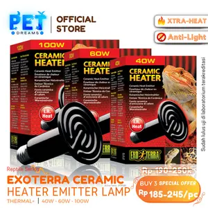 PROMO EXOTERRA CERAMIC HEATER LAMPU KERAMIK PENGHANGAT REPTIL SULCATA