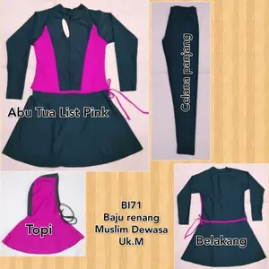 Baju renang muslim BI71 dewasa polos