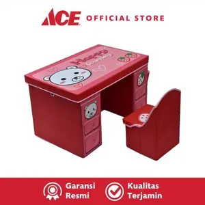 ACE - Krishome Set Meja Kursi Lipat Anak Pink