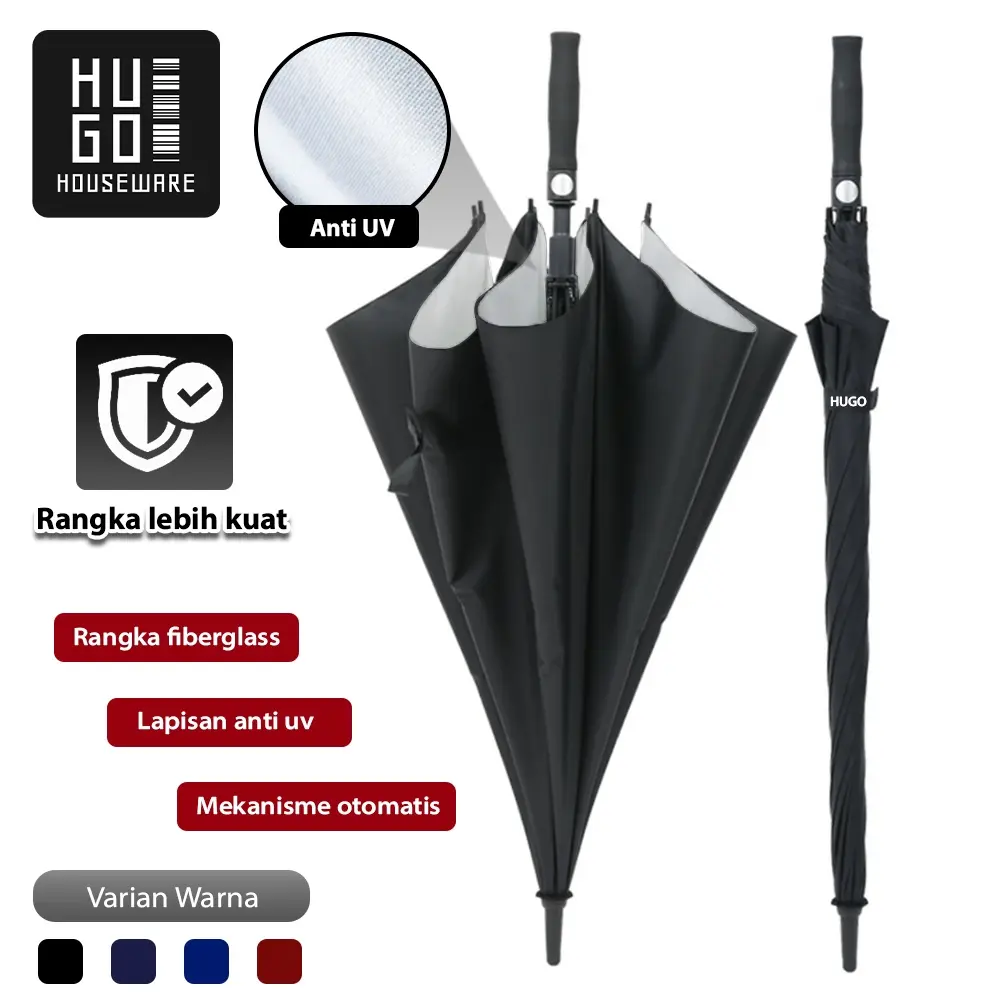 Payung Besar Jumbo Golf Otomatis Jari Fiber Premium Quality