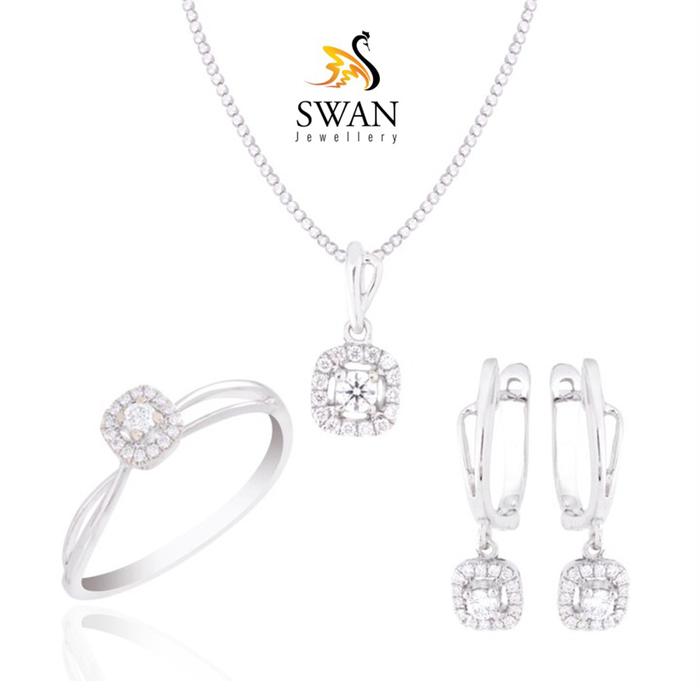 Gambar Perhiasan Set Berlian Desain Kotak Swan Jewellery - LIONTIN dari Swan Jewellery Kota Administrasi Jakarta Selatan Tokopedia