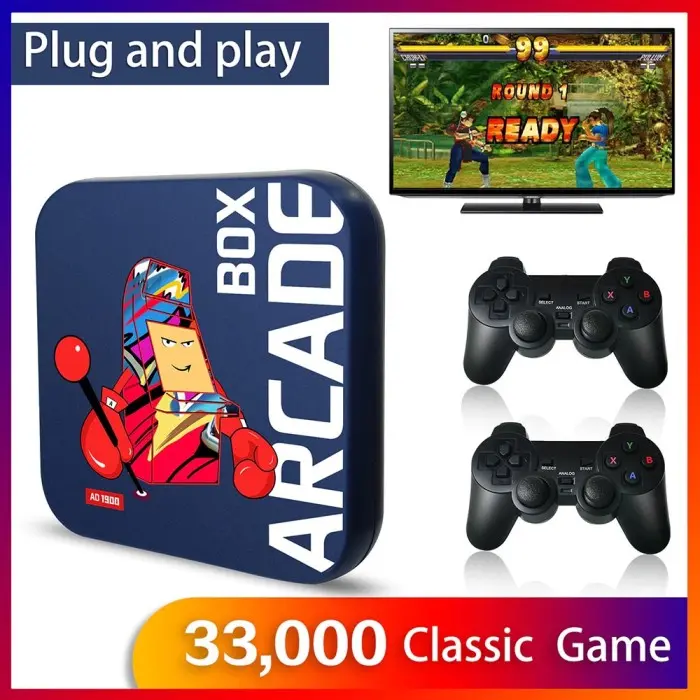 Video Game Retro Console 64GB with Wireless Controller - AD1900-Blue
