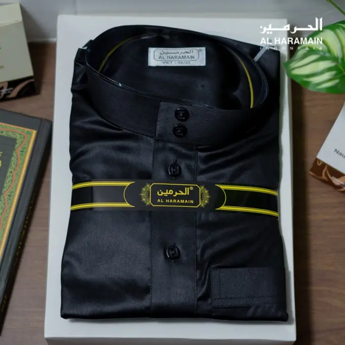 AL Haramain Original Jubah / Gamis Pria Dewasa Viet | Hitam (50-54) -