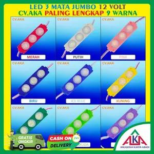 LAMPU LED 3 MATA 12V 3 Watt Modul LED Motor Mobil Neon Box