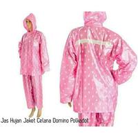 Gambar JAS HUJAN Stelan Polkadot Jaket Celana Merk Gajah Domino TERMURAH - Ungu dari Motocraft IDN Kab. Tangerang 2 Tokopedia