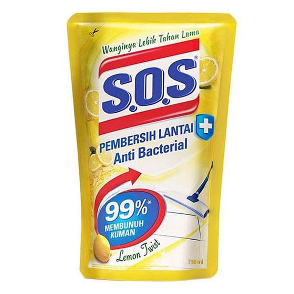 SOS FLOOR CLEANER LEMON POUCH 750 ML - PEMBERSIH LANTAI