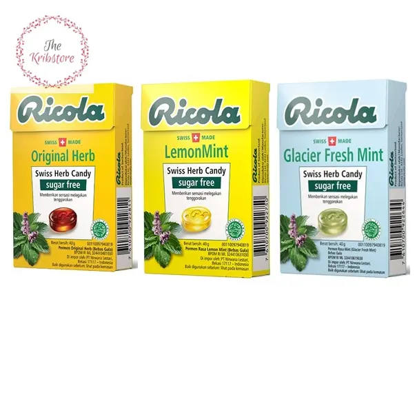 RICOLA Sugar Free Original Herb / Lemon Mint / Glacier Mint 40 gr