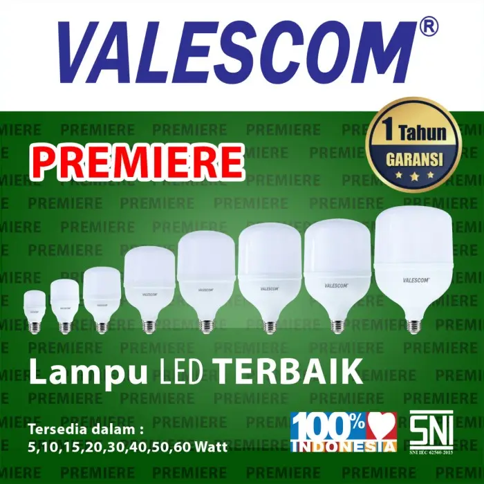 Lampu LED bergaransi lampu kapsul premier 5 10 15 20 30 40 50 60 watt