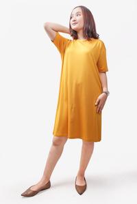 Gambar TDLA LTE27 LD long dress polos wanita mustard - L dari THIRD DAY Kota Bandung 3 Tokopedia