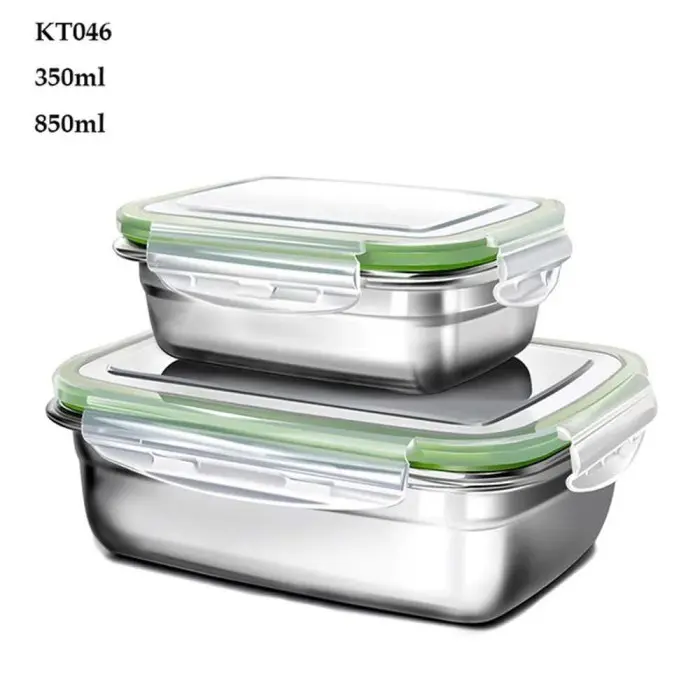 Kotak Makan Anti Tumpah Kotak Bekal Stainless /Lunch Box 350 ml/850 ml 0