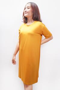 Gambar TDLA LTE27 LD long dress polos wanita mustard - L dari THIRD DAY Kota Bandung 4 Tokopedia