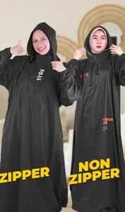 Jas Hujan Hijas Hitam Model Hijab Gamis Syari Untuk Pria Wanita