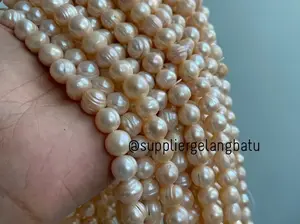 Mutiara Air Tawar asli mix warna 10 x 16mm Bulat lavender white peach