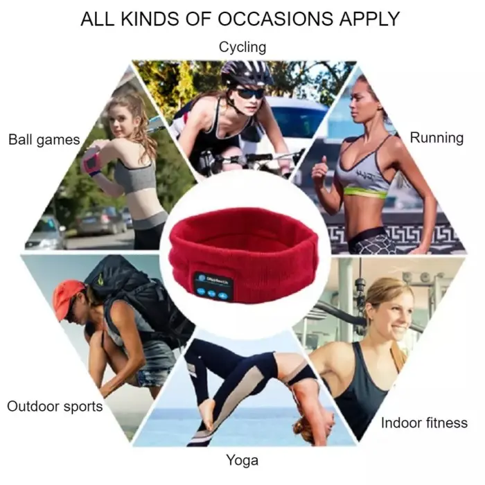Bluetooth Wireless Sports Headband Olahraga Gym Yoga Jogging Senam 1