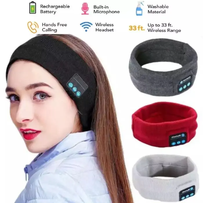 Bluetooth Wireless Sports Headband Olahraga Gym Yoga Jogging Senam 4