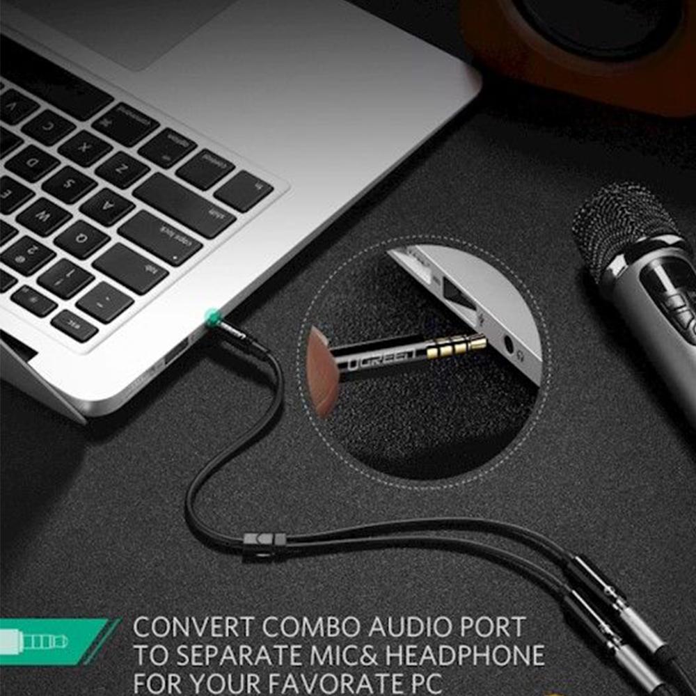 UGREEN Adapter Audio Splitter Jack 3.5mm to 2 Female Jack 3.5mm 20cm - Black AV141 30619