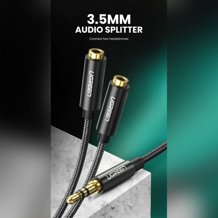 Cable Audio Splitter UGREEN Dual Jack Audio 3.5mm Earphone Converter