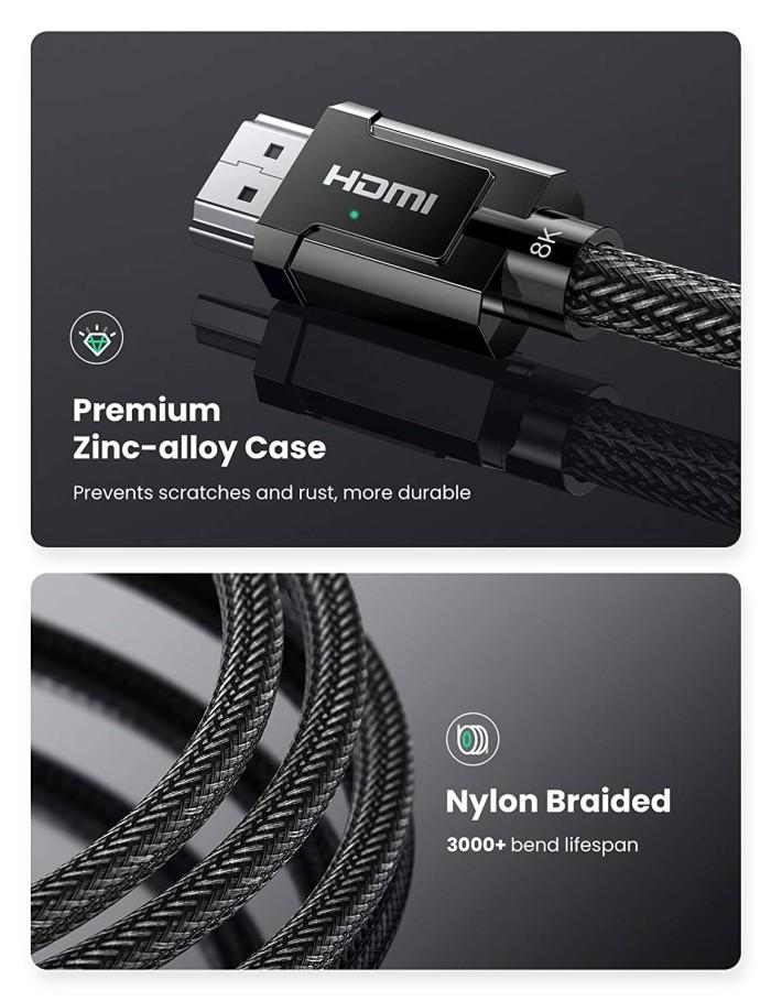 UGREEN Kabel Display HDMI to HDMI 2.1 8K Braided 2m - Black HD140 80403