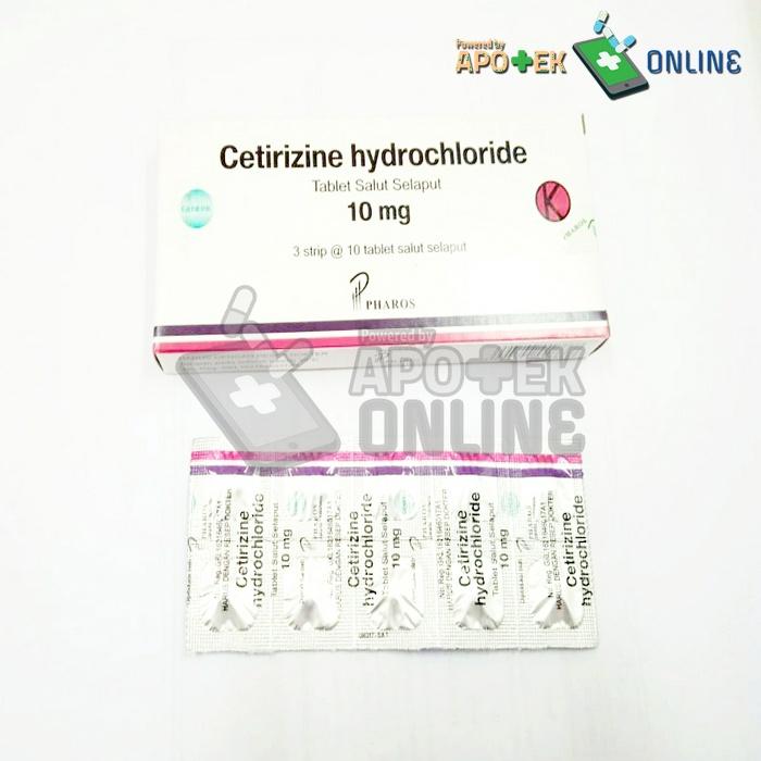 CETIRIZINE HCL 10 MG OGB PHAROS INDONESIA STRIP 10 TABLET