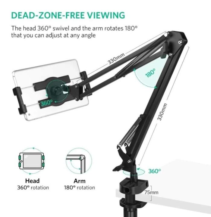 UGREEN Stand Tablet / HP Lazy Arm Tablet Holder - Black LP142 50394