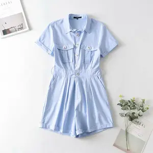 Jumpsuit Playsuit Wanita Blue One Piece Import F-561762