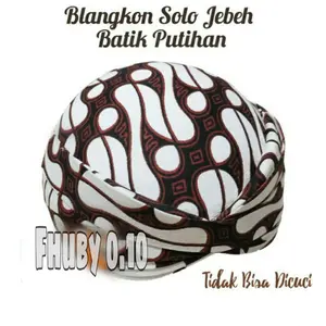 Blangkon Solo Jebeh Batik Putih Anak - Dewasa Murah