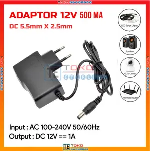 Adaptor DC 12V 0.5A [500mA] Murni Trafo Power Supply