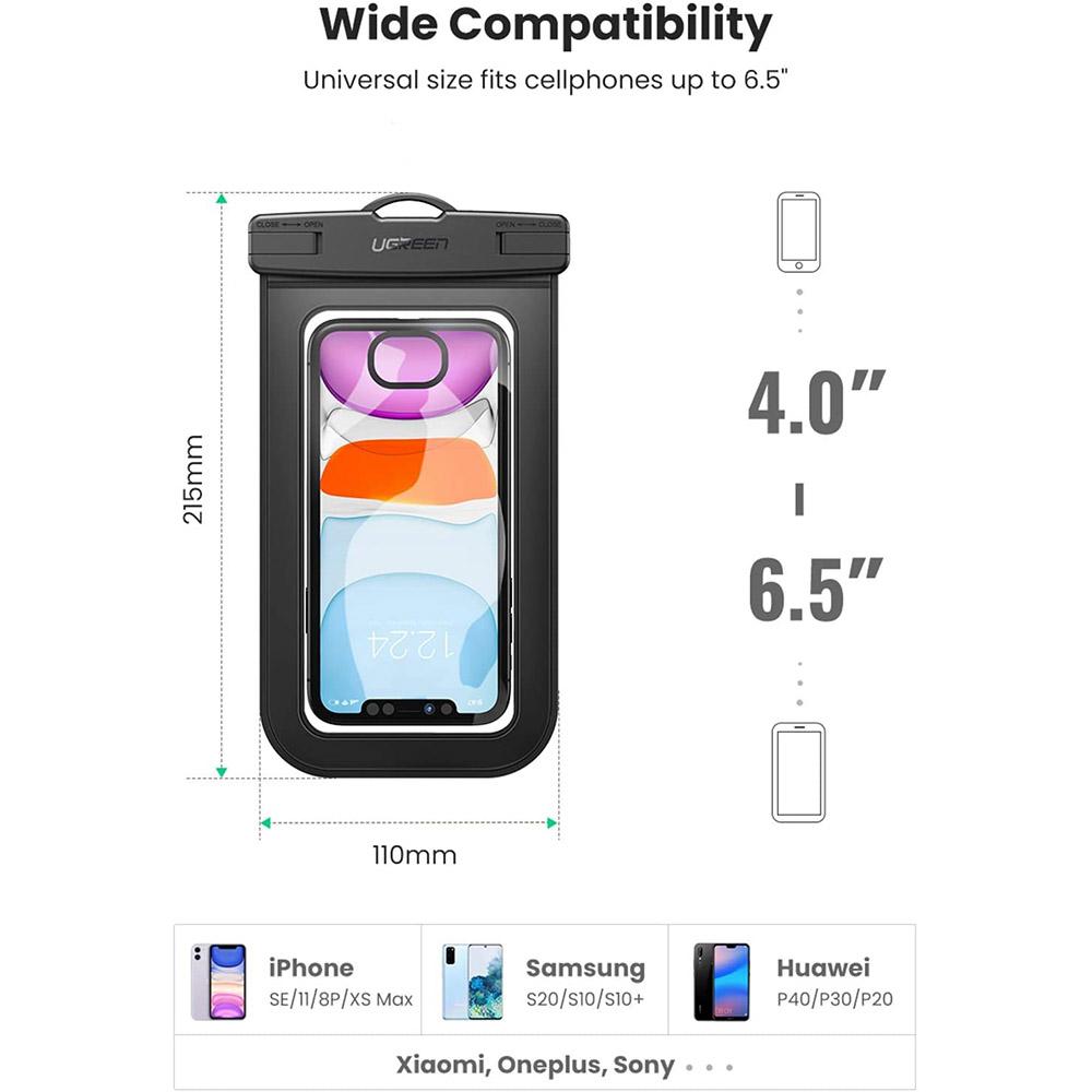Waterproof Phone Case UGREEN Universal Pouch Waterproof Clear Anti Air
