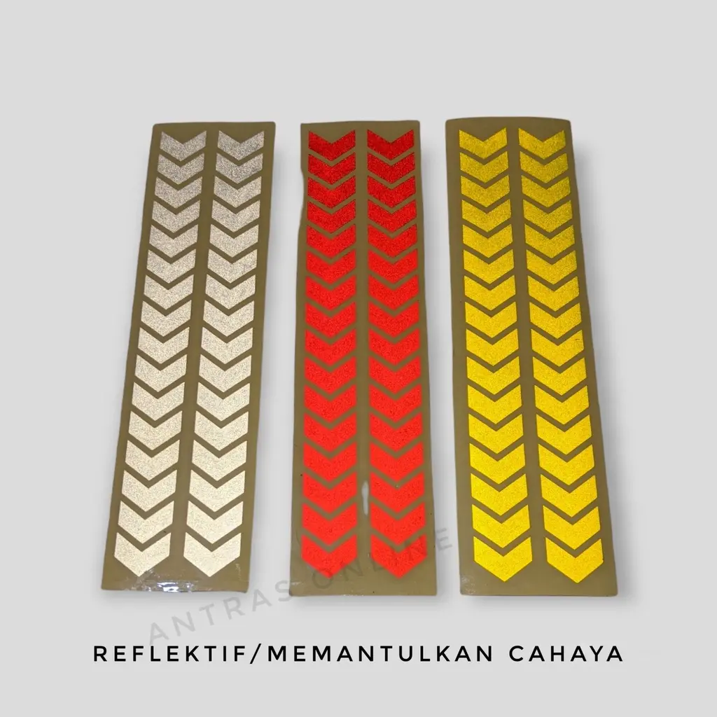 stiker reflektif box motor panah garis polisi - cutting sticker helm