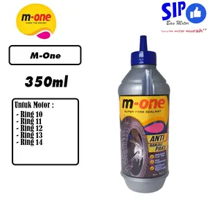 M-ONE Cairan Anti Ban Bocor 350 ml - Anti Ranjau & Paku Super Tyre Sealant untuk Motor Ring 10-14 - Car