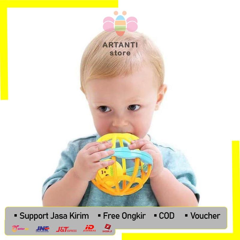 Mainan Teether Rattle Bayi Kerincing Bola Bahan Karet Lembut 2