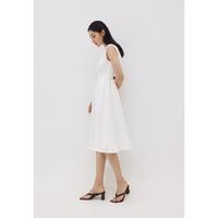 Gambar Love, Bonito - Dress Wanita - Colbie Pleated Button Dress - White dari Love, Bonito ID Kab. Bekasi 5 Tokopedia