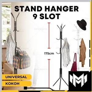 Rak Gantungan Baju Gantung Handuk Jaket Stand Tiang Berdiri Hanger DIY