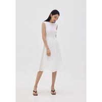 Gambar Love, Bonito - Dress Wanita - Colbie Pleated Button Dress - White dari Love, Bonito ID Kab. Bekasi 3 Tokopedia