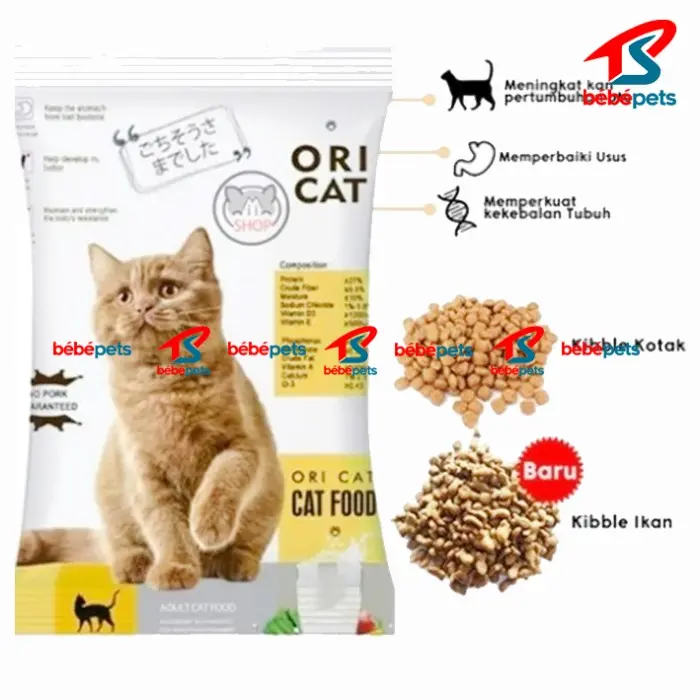 Gambar MAKANAN KUCING ORI CAT FOOD PREMIUM ORICAT 1 KG - 800GR IKAN dari Petshop Surga Animal Kota Tangerang Selatan 4 Tokopedia