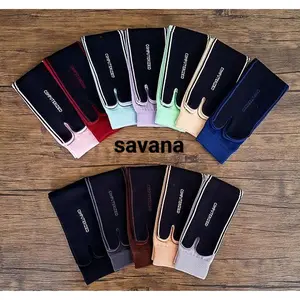 kaos kaki jempol warna telapak hitam SAVANA PREMIUM Wanita Panjang Tebal Dewasa Muslim