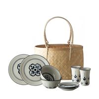 Gambar Dinner Set / Set Peralatan Makan Jenggala Floral Indigo dari Jenggala Keramik Bali Kab. Badung 1 Tokopedia