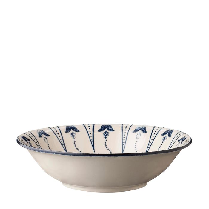 Gambar Pasta Bowl / Mangkok Pasta Jenggala Floral Indigo Biru dari Jenggala Keramik Bali Kab. Badung Tokopedia