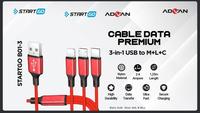 Gambar ADVAN STARTGO Kabel Data Premium 3 in 1 USB to Micro Type-C Lightning dari Golden Celluler Kota Administrasi Jakarta Pusat 3 Tokopedia