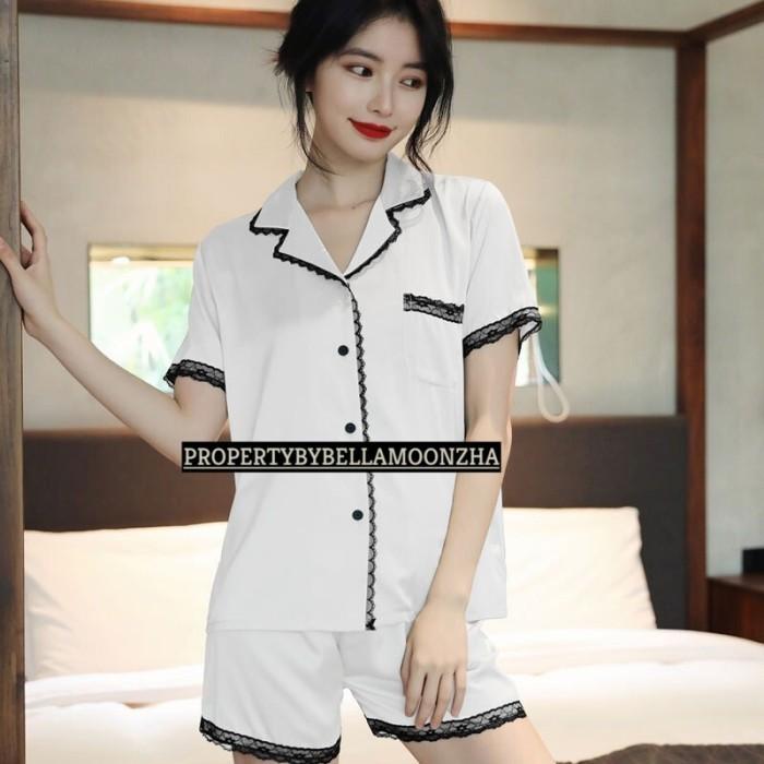 Gambar PREMIUM QUALITY baju tidur wanita, piyama set celana pendek silk lace dari Axe Redmist Kota Bekasi 5 Tokopedia