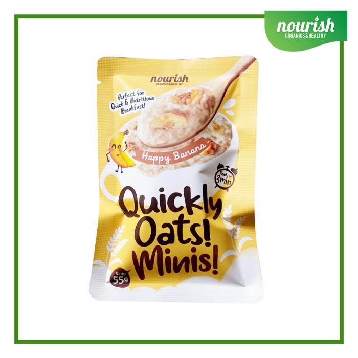 Gambar Quickly Oats! Minis! Instant Oatmeal Happy Banana Sachet 55gr dari Nourish Indonesia Jakarta Utara Kota Administrasi Jakarta Utara Tokopedia