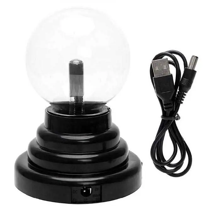 Lampu Hias Bola Kristal Plasma Light Sphere | Pajangan Meja Unik Anti Slip | Aliran Plasma Interaktif USB Premium Multifungsi Dekorasi Rumah
