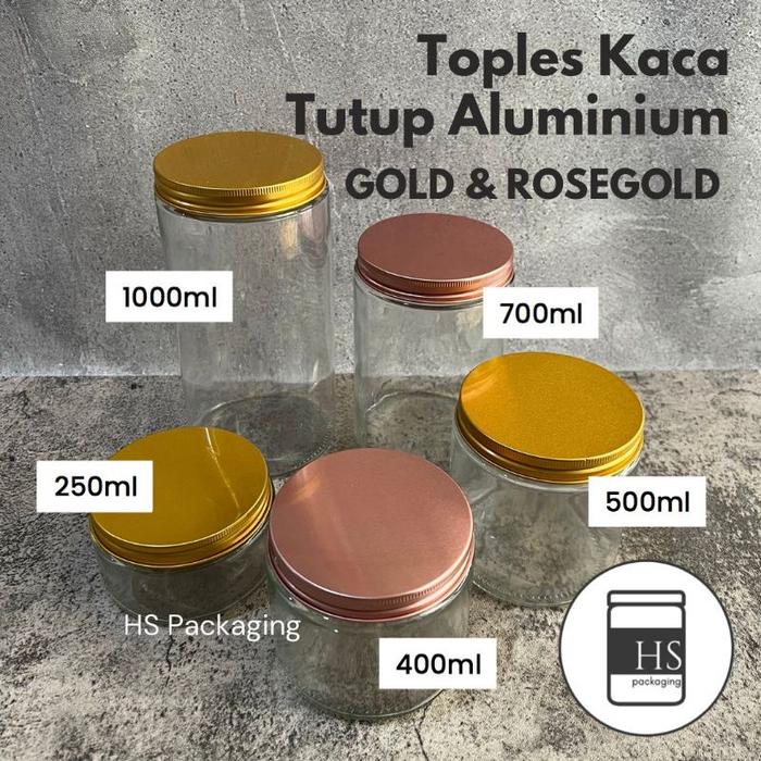 Gambar ToplesKaca250ml 400ml500ml700ml1000ml/JarKaca /Topleskue dari HS PACKAGING Kota Administrasi Jakarta Barat Tokopedia
