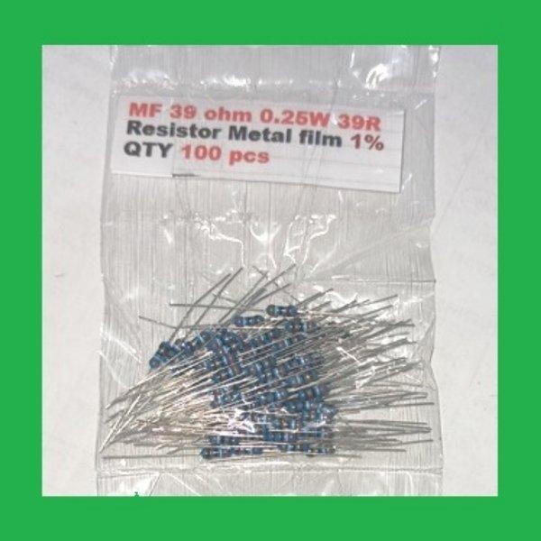 Gambar QTY 100 pcs MF 39 ohm 0.25W 39R Resistor Metal film 1% dari Nivico shop Kota Administrasi Jakarta Barat Tokopedia
