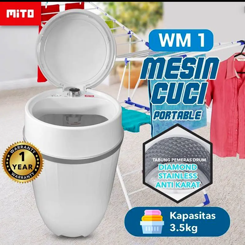 MITO WM1 MESIN CUCI MINI PORTABLE KG MITOCHIBA WASHING MACHINE