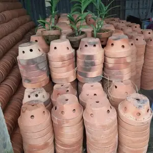 pot anggrek terracota uk 18 pot tanah liat dijamin subur tanaman - 20