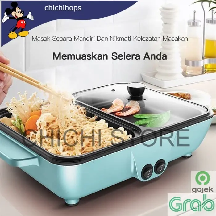 barbeque grill pan electric hot pot 2 in 1 Korea Jepang panggangan CC