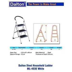 Tangga Lipat Besi DALTON ML-403E Steel Household Ladder 3 Steps Ori